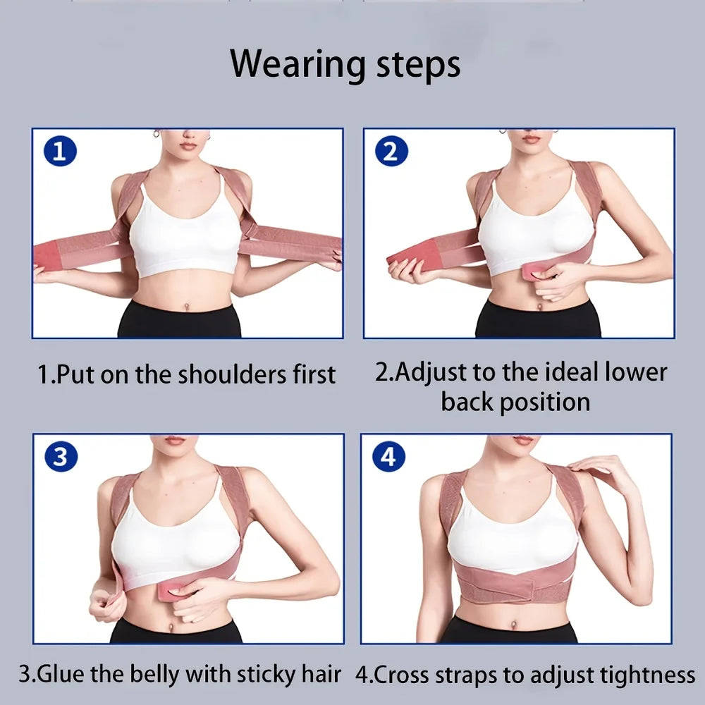 Hunchback Corrector Straight Back Open Shoulder Lumbar Spine Correction Belt Elastic Invisible Back Straightening Unisex