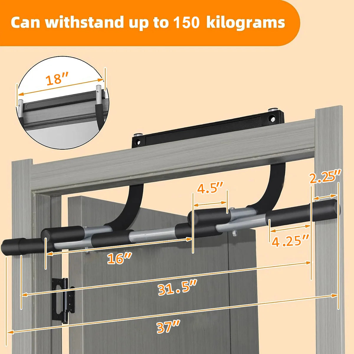 Indoor Horizontal Bar Pull-Up Device Fitness Equipment Punch-Free Parallel Bars Door Frame Pull-Up Bar for Sports Training