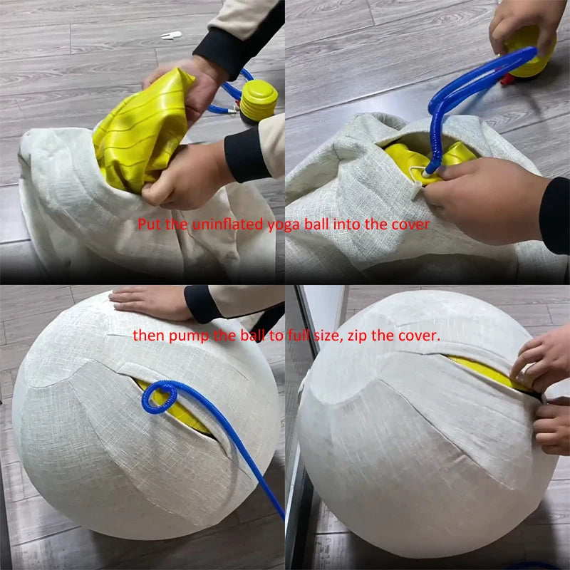 Yoga Ball Cover Pilates Sitting Ball Dustproof Protector Slipcover Yoga Ball Protective Cover Gym Workout Balance Ball Cover