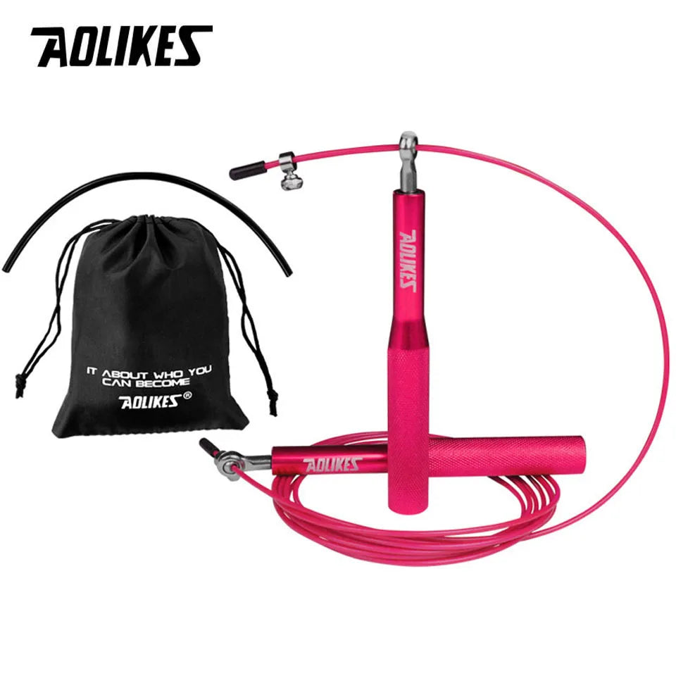 AOLIKES Crossfit Jump Rope Adjustable Jumping Rope Training Aluminum Skipping Rope Fitness Speed Skip Training Boxing MMA
