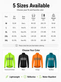 Men Cycling Jacket Reflective Hooded Windproof Water Repellent Bike Windbreaker Lightweight Packable Outdoor Coat