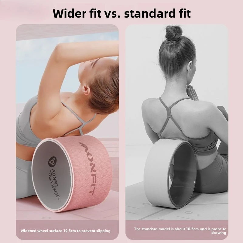 Original Yoga Wheel 19.5cm Wide Open Back Professional Yoga Equipment, Back Bend Large Roll Back Wheel Ring Pilates Ring