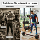 2-In-1 Dumbbells, Dumbbell Set with Connecting Steel Pipe, 15Kg, 30Kg, Tinted Black, Adjustable, Suitable for Balcony, Living Room, Fitness Studio, Equipment for Women And Men.