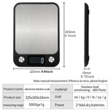Digital Kitchen Scale Weighing Food Coffee Balance Smart Electronic Digital Scales Stainless Steel Design for Cooking and Baking