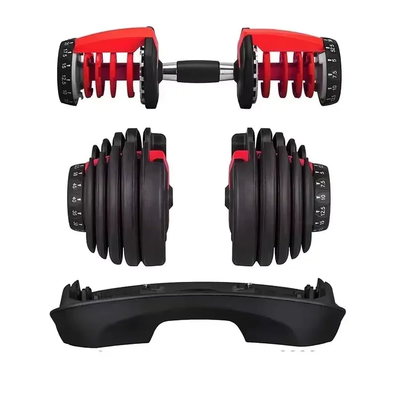 SIHAO Quick Adjust Fitness Dumbbell, 24/40KG (52.5/90LBS) Dual Weight Options, Labor-saving Quick-change Design, Heavy-duty Gym Gear for Arm Muscle Building, Home Workout and Professional Fitness Training