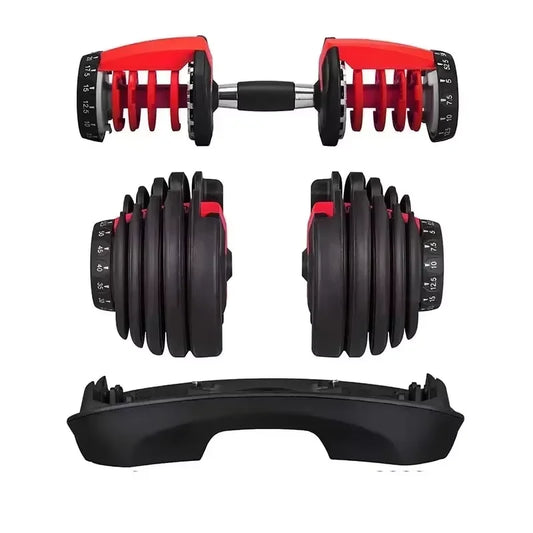 SIHAO Quick Adjust Fitness Dumbbell, 24/40KG (52.5/90LBS) Dual Weight Options, Labor-saving Quick-change Design, Heavy-duty Gym Gear for Arm Muscle Building, Home Workout and Professional Fitness Training