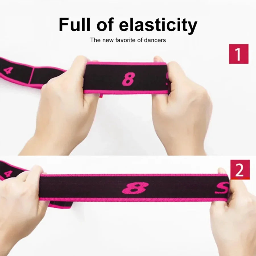 8 Section Style Dance Yoga Stretching Belt Pilates Fitness Tension Digital Elasticity Latin Elastic Stretch Resistance Band
