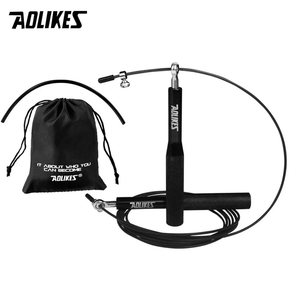 AOLIKES Crossfit Jump Rope Adjustable Jumping Rope Training Aluminum Skipping Rope Fitness Speed Skip Training Boxing MMA