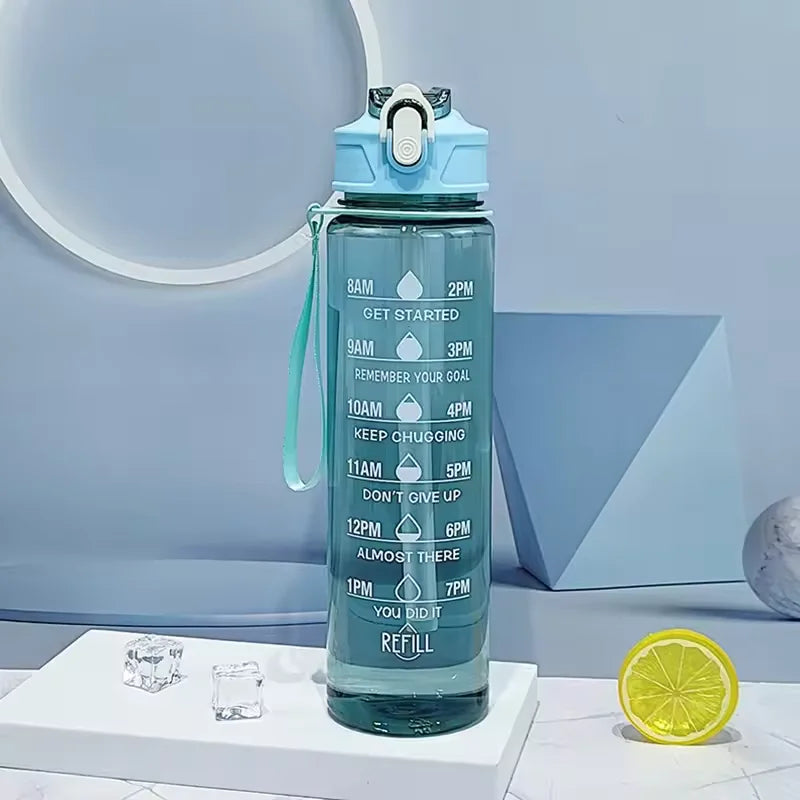 750-900ML Large Capacity Sports Water Bottle Leak Proof Colorful Plastic Cup Drinking Outdoor Travel Portable Gym Fitness Jugs