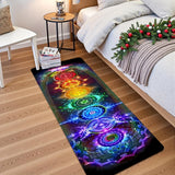 VIKAMA Seven Chakra Energy Yoga Mat Rainbow Seven-Color Chakra Lotus Design Non-Slip Thickened Living Room Meditation Space