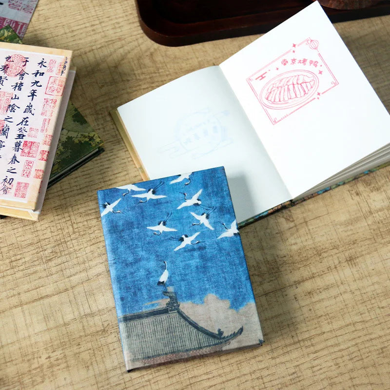 Pocket Notebook Hard Mini Notebooks Chinese Paintings Blank Inside Journal Diary for Student School Supplies Stationery