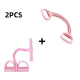 2PCS Multi-Functional Four-Tube Pedal Tensioner Yoga Elastic Band 6 Ropes Resistance Bands Pilates Strap Removable Yoga