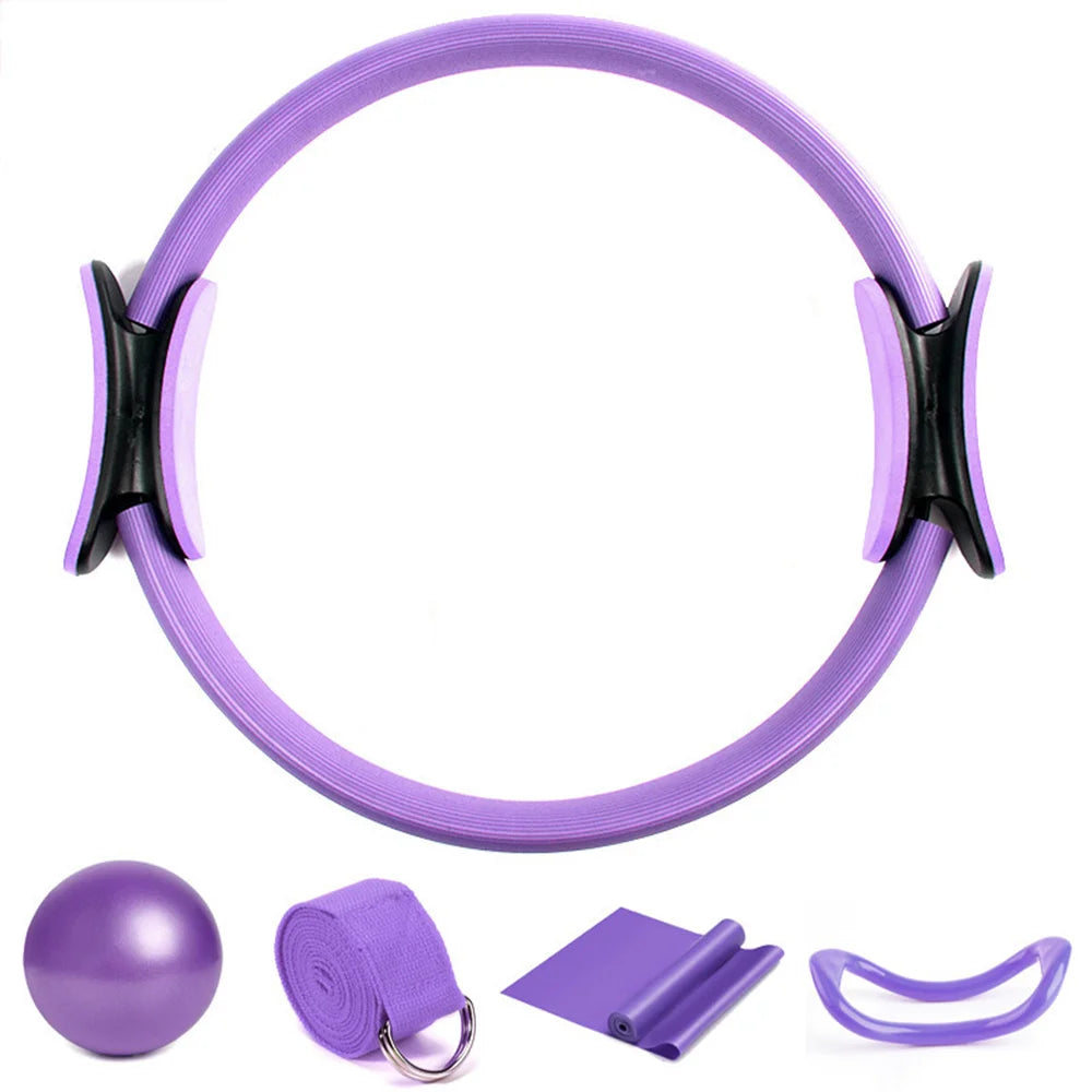NEW Pilates Ball And Ring Set Pilates Fitness Ring Resistance Band Exercise Workout Fitness Equipment