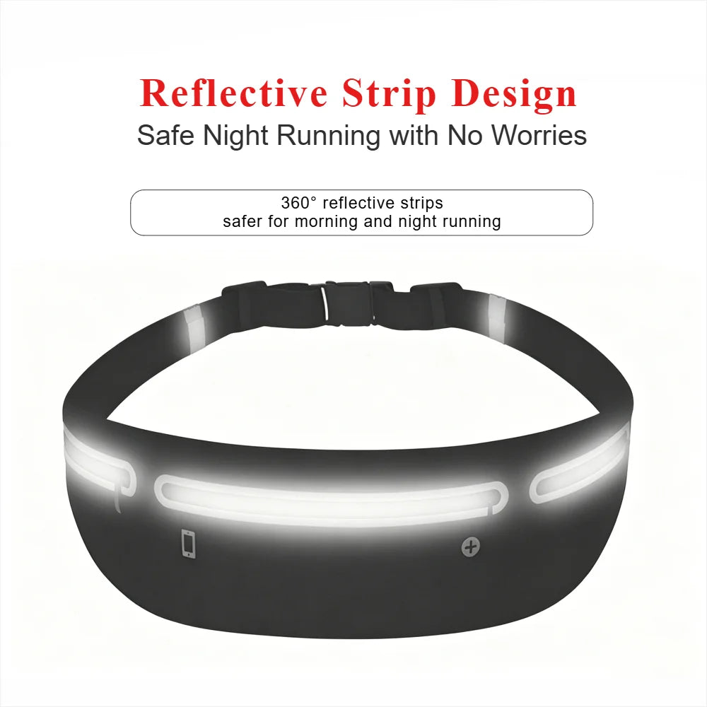 Slim Waist Bag Multi-Functional Invisible Running Waist Pack Large-Capacity Breathable Fanny Pack Portable Jogging Waist Bag