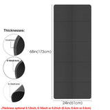 Black Foldable Yoga Mat Eco Friendly EVA Folding Travel Fitness Exercise Mat 3/4/6mm Thicknesses for Yoga Pilates Workouts