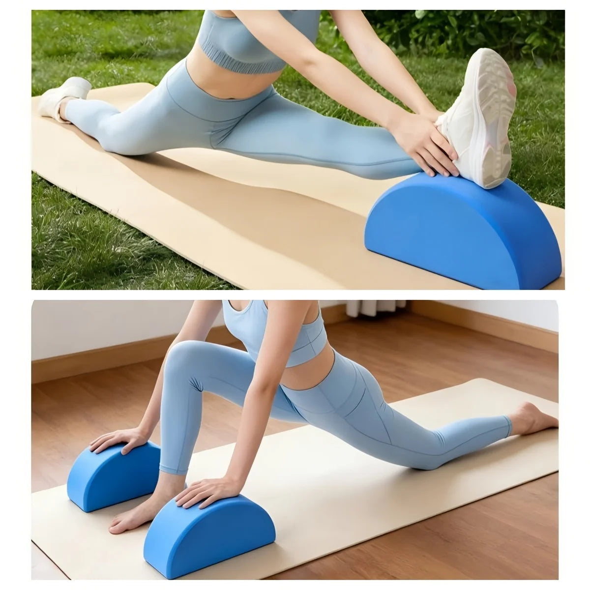 Half Round Yoga Block,Stretching Half Moon Balance Block AntiSlip for Workout Foot Core Strength Indoor Sports Training Home Gym