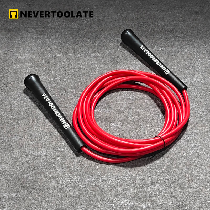 6mm thick PVC jump rope 140 gram 80A with core thread vinyl cord rope 15.5cm long handle NEVERTOOLATE  hitt exercise fitness