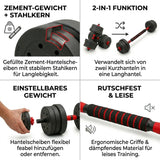 2-In-1 Dumbbells, Dumbbell Set with Connecting Steel Pipe, 15Kg, 30Kg, Tinted Black, Adjustable, Suitable for Balcony, Living Room, Fitness Studio, Equipment for Women And Men.