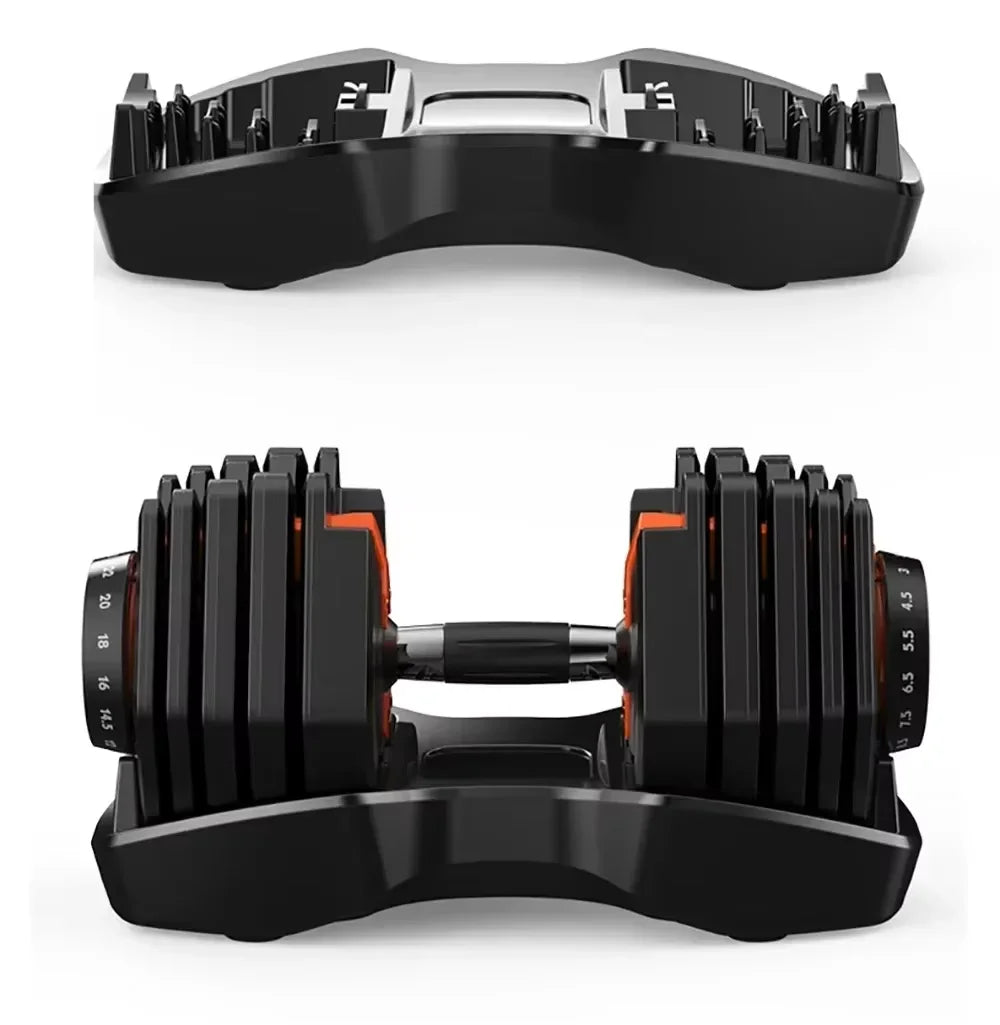 SIHAO Quick Adjust Fitness Dumbbell, 24/40KG (52.5/90LBS) Dual Weight Options, Labor-saving Quick-change Design, Heavy-duty Gym Gear for Arm Muscle Building, Home Workout and Professional Fitness Training