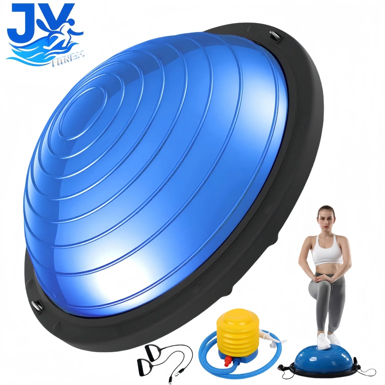 46cm High Quality Yoga Balance Ball Strong Half Home Gym Fitness Ball Explosion-Proof Pilates Fitball Wave Speed Ball