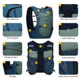 WRELS Lightweight Running Backpack Hydration Vest Outdoor Sports Ultra-light Trail Racing Marathon Hiking Fitness Vest Bag Pack