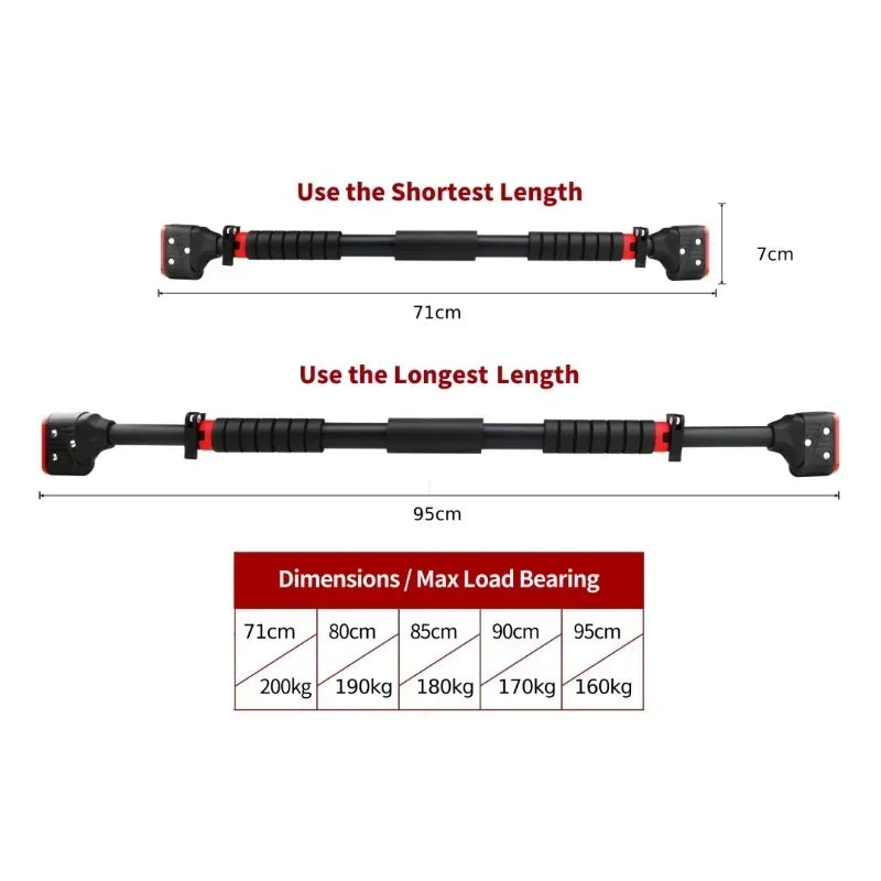 Home Fitness Equipment Fitness Horizontal Bar Stretching Hanging Bar Indoor Wall Pull-up Device No Punching Door Single Bar