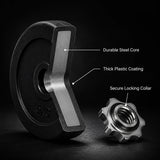 Dumbbell Set 8 x 5 kg, 4 x 1.5 kg Weight Plates with Plastic Coating, Floor-Friendly, Black, for Home Gym Full Body Workout