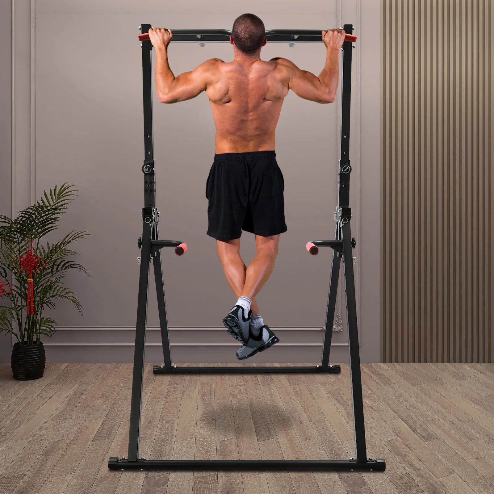 Adjustable Height Pull Up Bar Triangular Pull Up Station Sturdy Carbon Steel Strong Load Capacity Home Gym Fitness Gear Pull-Ups Arm Exercises Different