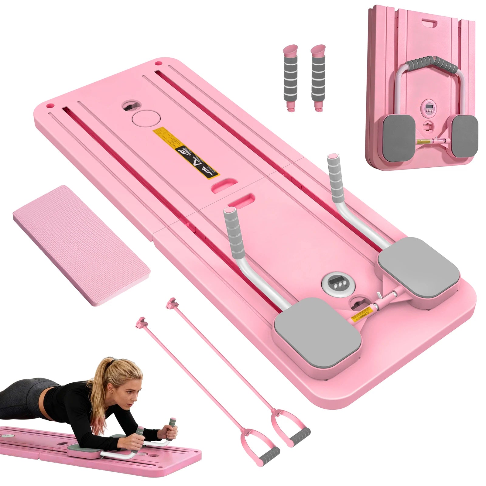 Push Up Pilates Board Full Body Fitness Board Trainer with Automatic Rebound Multifunctional Abdominal Board Exercise Equipment