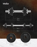 SONGMICS Dumbbell Set Short dumbbells Set 2 Adjustable Weight 20/30 kg