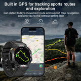 GPS New Titanium alloy Smart Watch AMOLED 10ATM Waterproof Compass Tactics Flashlight Voice Call Sport Men Fitness Swim Bracelet