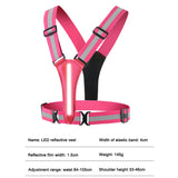 LED Reflective Running Vest Adjustable Elastic Flashing LED High Visibility Reflective Vest Cycling Security Vest for Running an