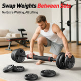 FEIERDUN 9-20kg Adjustable Dumbbells 2er Set, 5-in-1 Barbell, Kettlebell, Push-up Stand, Full Body Strength Training