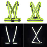 High Visibility Reflective Safety Vest Yellow Adjustable Straps Night Running Cycling Walking Outdoor Sports Safety Clothing