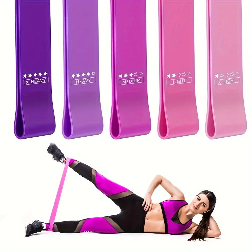 Resistance Band Set for Men And Women Fitness Exercise Bands 5pcs Thigh Stretching Bands Suitable for Home And Gym Workout Pilat