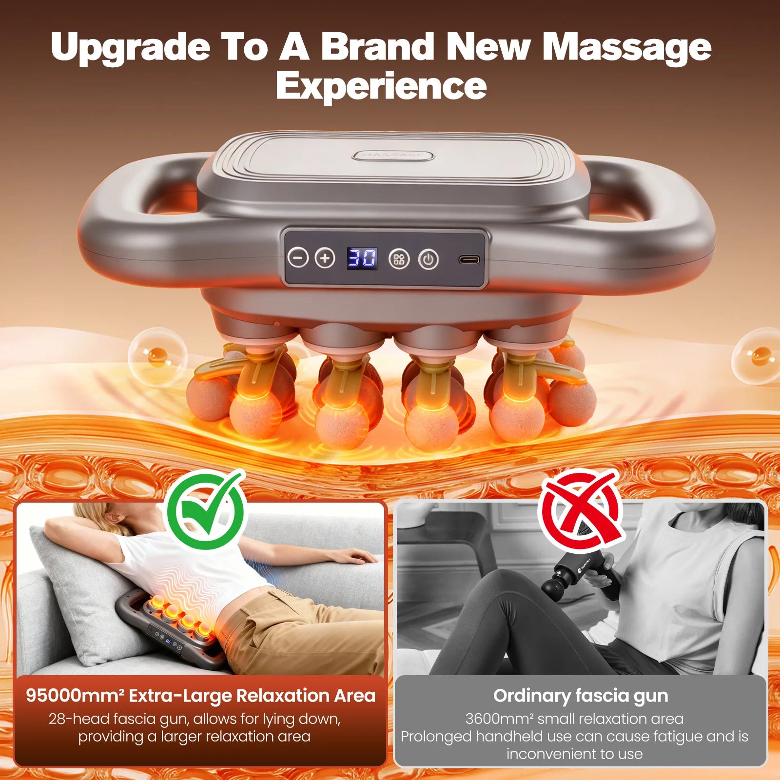 28-Head Fascia Gun High-Frequency Vibration Body Massage Gun Back And Waist Massager Neck Shoulder Massager Muscle Masajeador