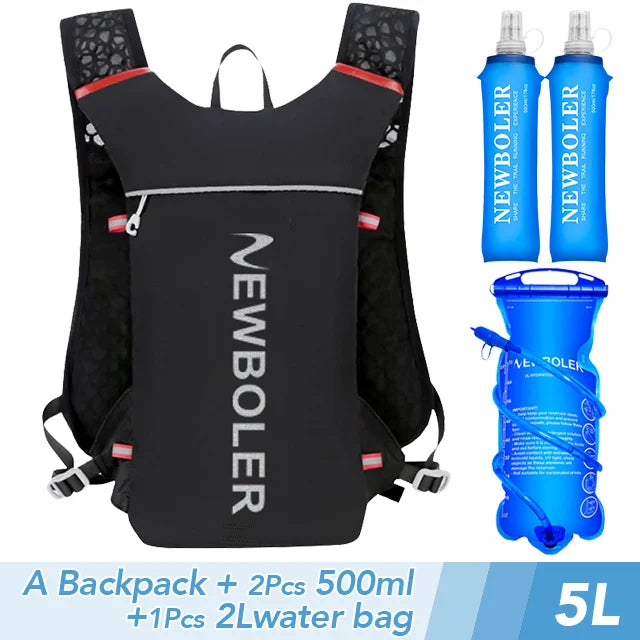 5L Ultra Lightweight Running Backpack Running Trail Hydration Vest Pack Marathon Running Bike Rucksack bag 500ml 2L Soft Flask