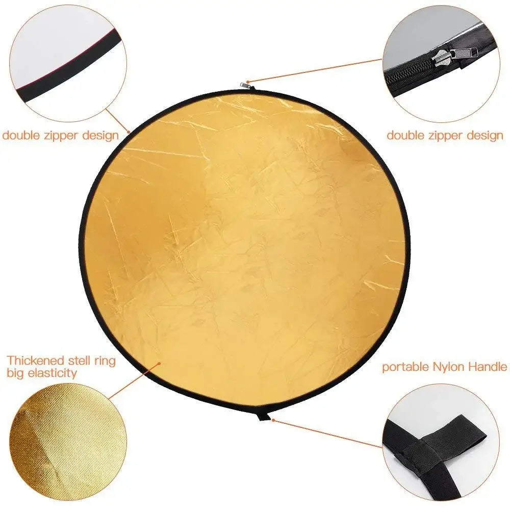 110cm Photography Reflector Foldable Portrait Fill Light Board Enhance Gloss Reflective Panel For Outdoor Live Streams Photo