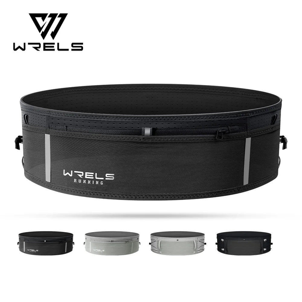 WRELS Men Women Elastic Outdoor Running Waist Belt Slim Sports Fanny Pack Invisible Waist Bag Lightweight Fitness Waist Belt