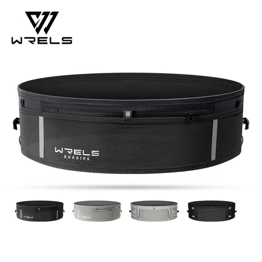 WRELS Men Women Elastic Outdoor Running Waist Belt Slim Sports Fanny Pack Invisible Waist Bag Lightweight Fitness Waist Belt