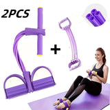 2PCS Multi-Functional Four-Tube Pedal Tensioner Yoga Elastic Band 6 Ropes Resistance Bands Pilates Strap Removable Yoga