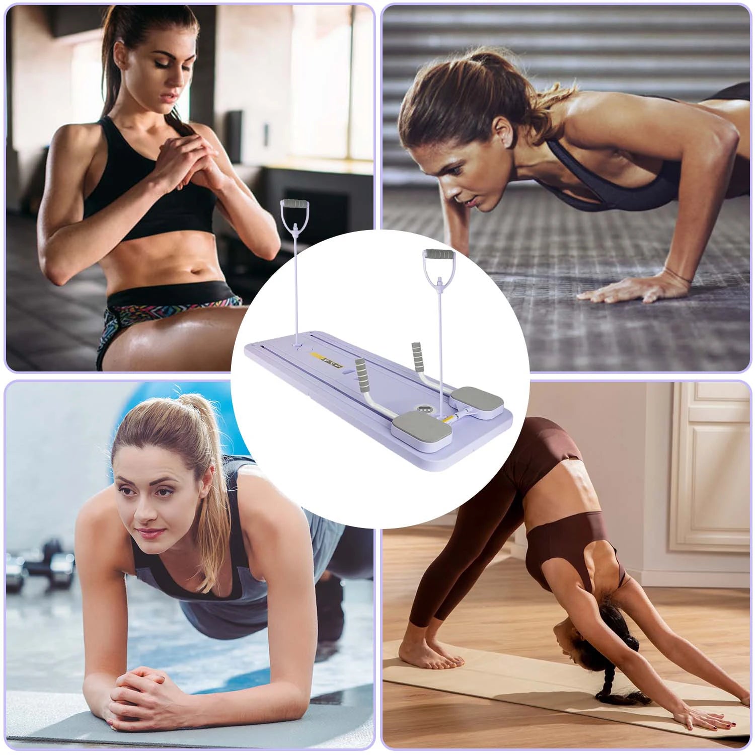 Multifunctional Pilates Board Full Body Fitness Trainer Foldable Fitness Pushup Board Abdominal Board Home Gym Exercise Board