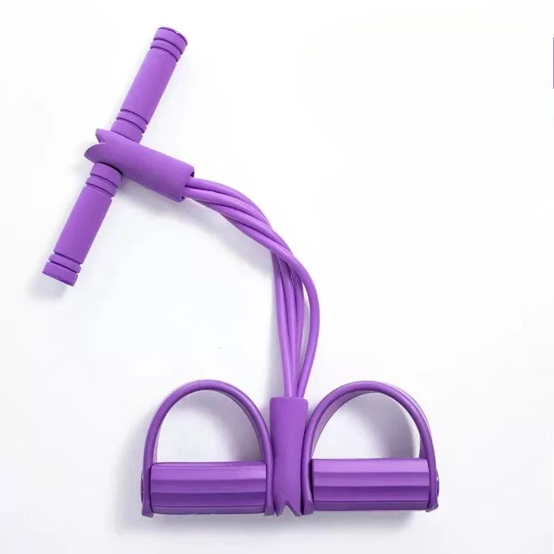 Pedal Resistance Band with Handle,6-Tubes Elastic Pull Rope Fitness Foot Pedal Resistance Bands for  Yoga Pilates Exercise