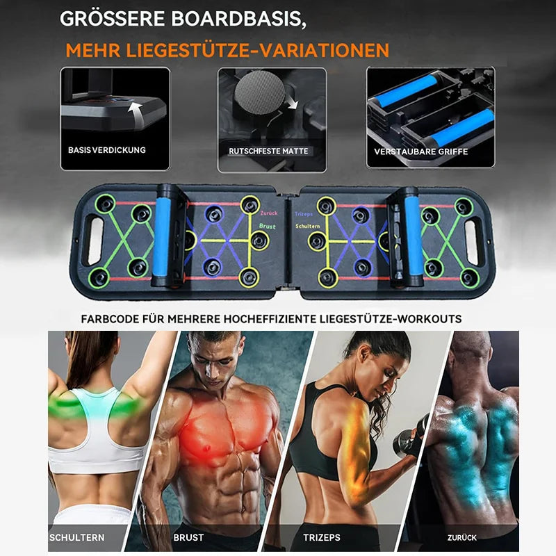 Foldable Multi-Functional Push Up Board Chest Abs Training Equipment Portable Home Gym Fitness Tool for Men Core Workout