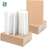 24PCS Kraft Notebooks, 3.5x5in Pocket Notebooks Blank Paper Small Pocket Journal Notepads  for School Office Home Travel Gifts