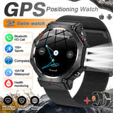 GPS New Titanium alloy Smart Watch AMOLED 10ATM Waterproof Compass Tactics Flashlight Voice Call Sport Men Fitness Swim Bracelet