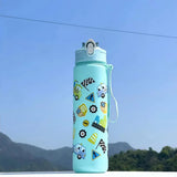 750ml Dinosaur Water Bottle For Kids Water Sippy Cup With Silicone Straw Leakproof Plastic Water Bottles Summer Kids Water Cup