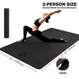 HAPBEAR Extra Large Yoga Mat for Women, 6mm/8mm Thick TPE Eco Friendly Non Slip Wide Exercise Mat for Pilates Home Gym Workout
