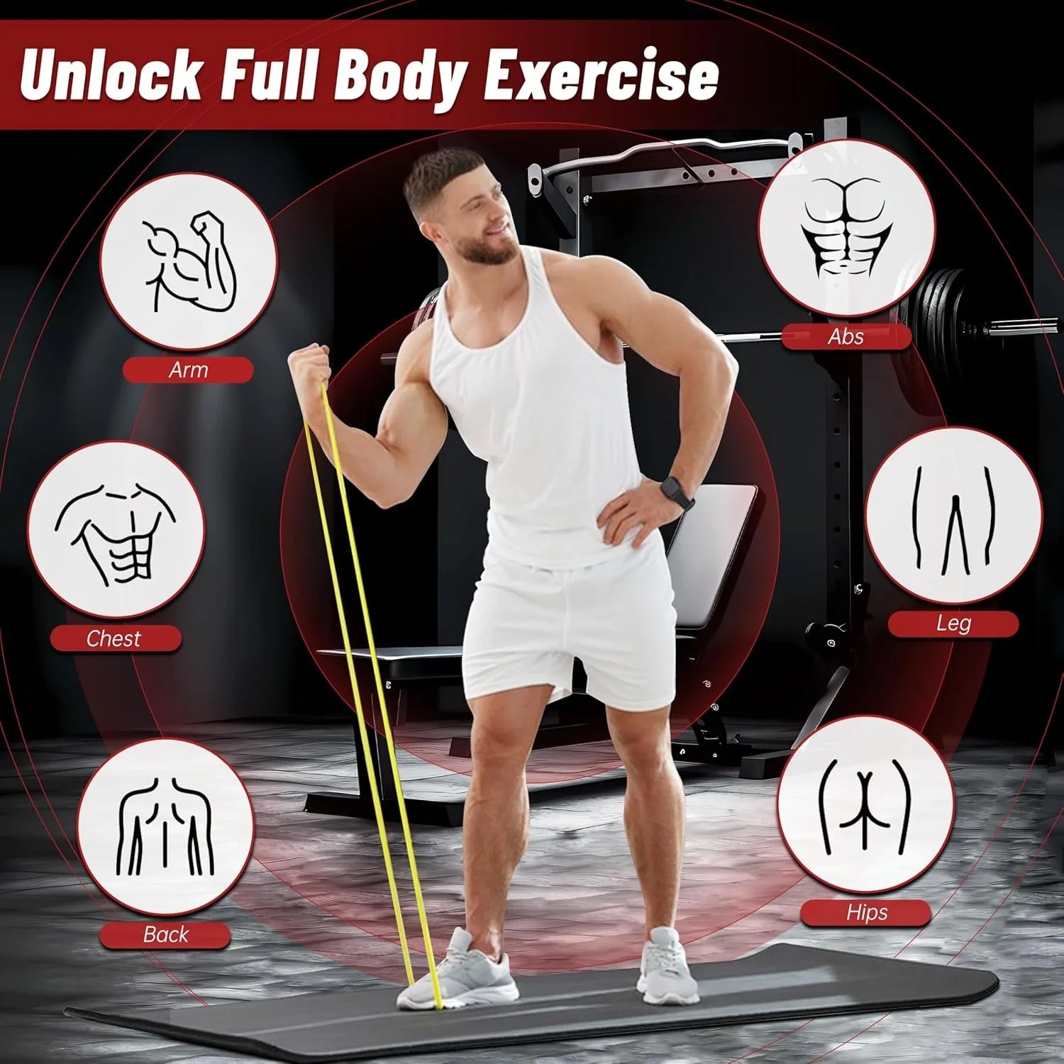 Resistance Bands for Working Out, 7-Level Pull Up Assistance Bands, Exercise Bands for Women & Men, Stretch Workout Bands for Fu