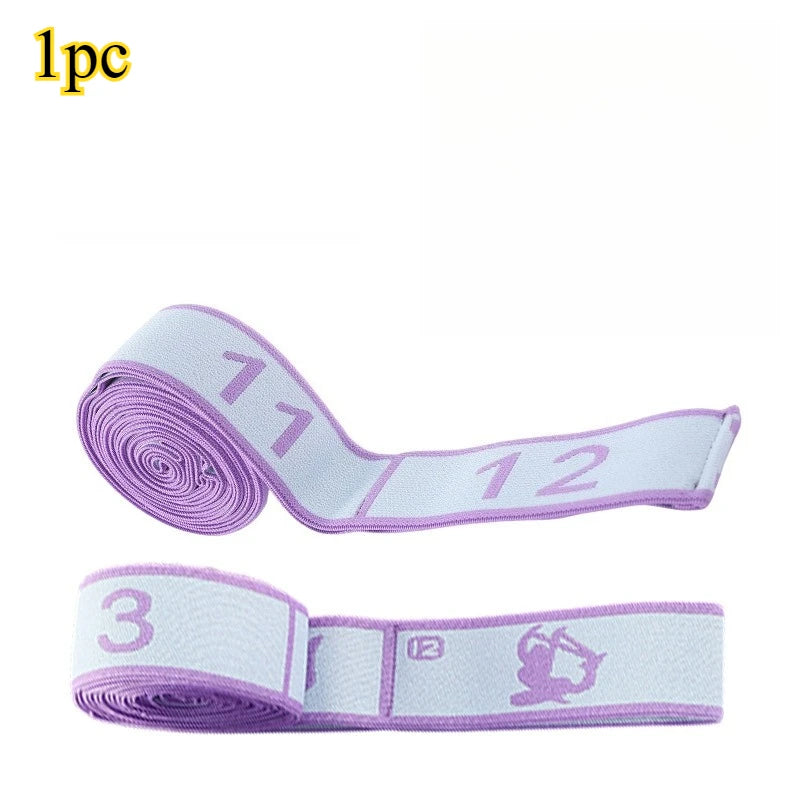 Numbered Resistance Bands with Guide Purple Blue Pink Elastic Straps for Yoga Pilates Home Gym Pull-Up Training Band